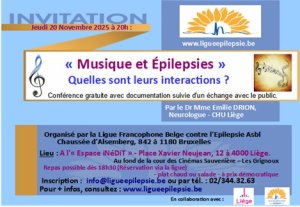 CONFÉRENCE À LIÈGE : « MUSIQUE et ÉPILEPSIES : (…)