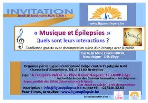 CONFÉRENCE À LIÈGE : « « MUSIQUE et ÉPILEPSIES (…)